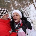 Follada en la estación de ski, con nevada dinas en la boca